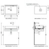 Flaminia Miniwash 60 basin countertop/wall hung MWL60 - technical drawing