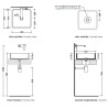 Flaminia Miniwash 40 basin countertop/wall hung VERDE GIADA MWL40AP- technical drawing