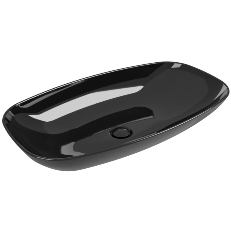 Flaminia Nudaslim 75 umywalka nablatowa lub wisząca czarny połysk ND75LNER