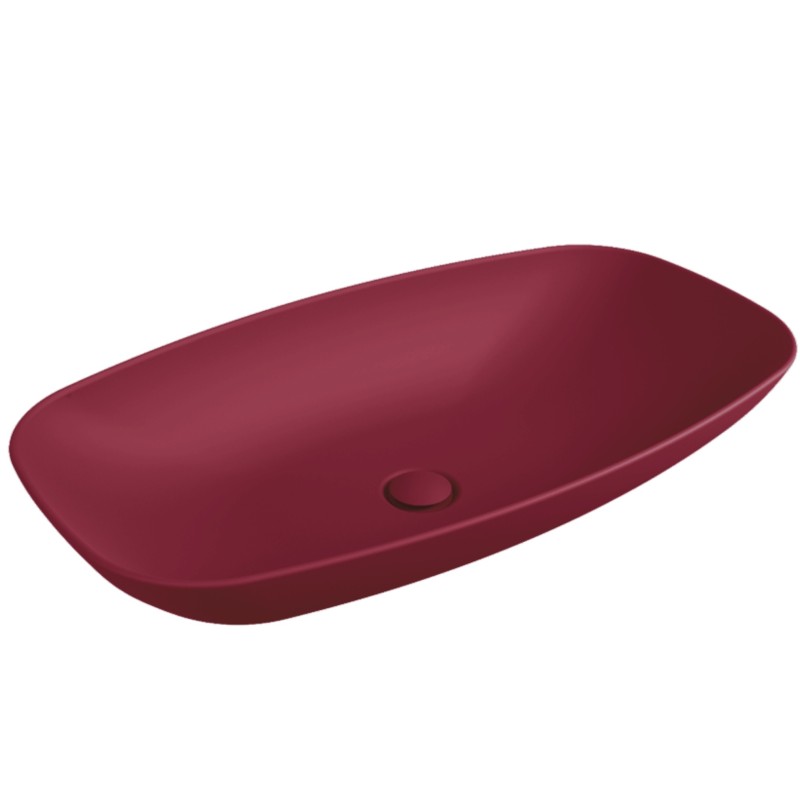Flaminia Nudaslim 75 basin countertop/wall hung rosso rubens ND75LRRU