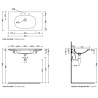 Flaminia Nudaflat 90 basin wall hung fango ND90LFAN - technical drawing