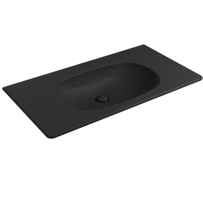 Flaminia Nudaflat 90 Umywalka wisząca czarny mat/ carbone ND90LCAR