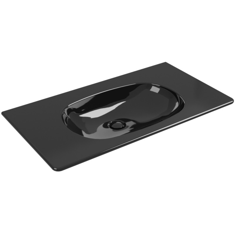 Flaminia Nudaflat 90 basin wall hung black shine ND90LNER