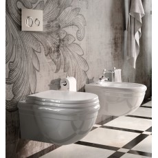 Hidra Ellade miska wc wisząca z deską zwykłą z zawiasami chrom