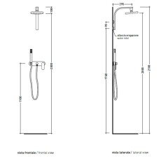 Flaminia One bateria przysznicowa podtynkowa 112550 - rysunek techniczny