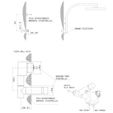 Flaminia One bateria przysznicowa podtynkowa 112550 - rysunek techniczny