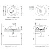 Flaminia Spire 58 basin countertop, SP58AARG argilla - technical drawing