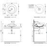 Flaminia Spire 48 basin countertop green, SP48APET petrolio - technical drawing