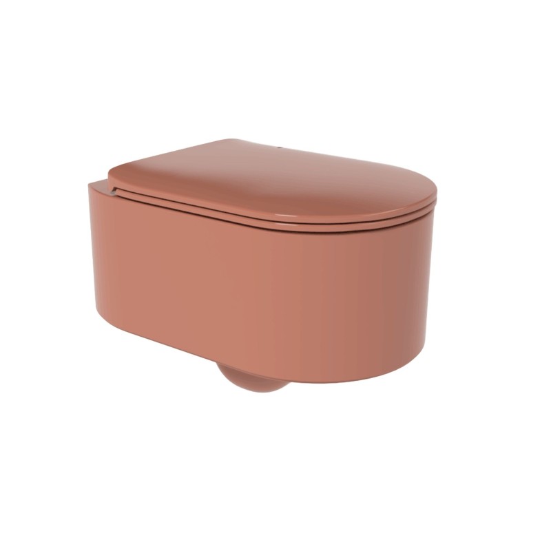 Flaminia Astra miska wc wisząca bezrantowa Goclean z deską wolnoopadającą AS118GTC+ASCW05TC Terracotta