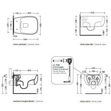 Flaminia Fluo miska wc wisząca GoClean z deską czarny mat FU118GCAR + FUCW05CAR