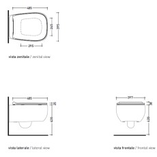 Flaminia Fluo miska wc wisząca GoClean z deską wolnoopadającą cenere FU118G + FUCW05CEN