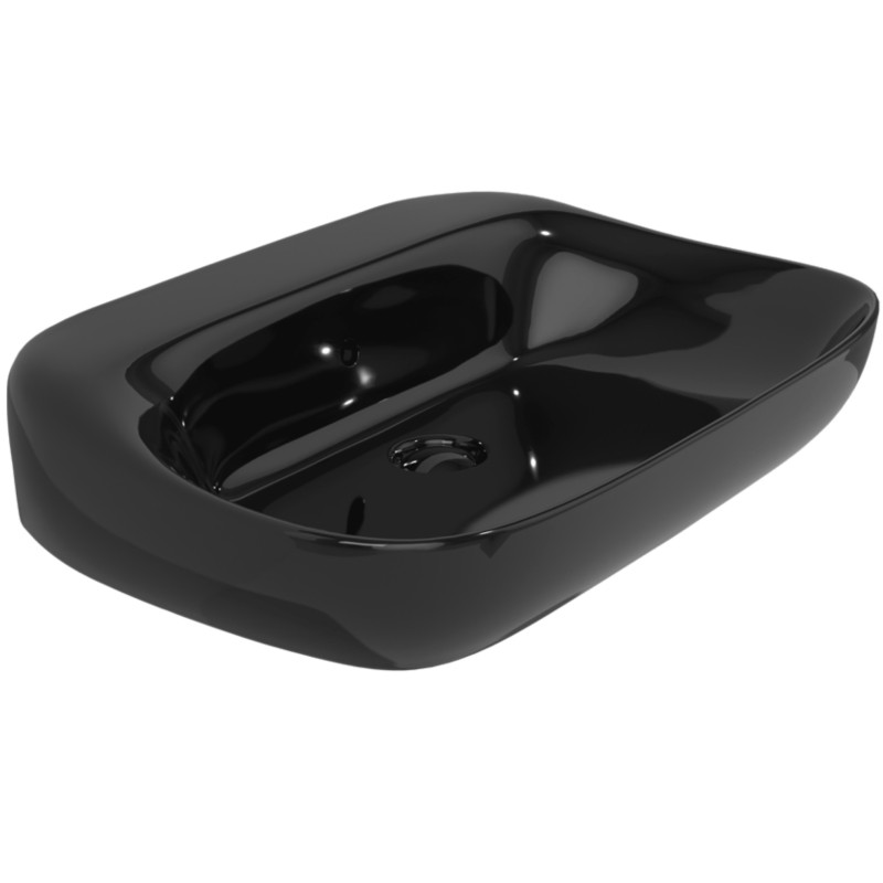 Flaminia Fluo basin countertop/wall hung 70 cm black shine FU70LNER