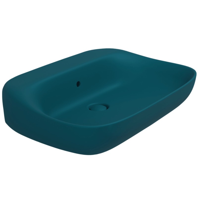 Flaminia Fluo basin countertop/wall hung 70 cm color Petrolio