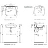 Flaminia Fluo basin countertop/wall hung 60 cm rosso rubens FU60LRRU - technical drawing