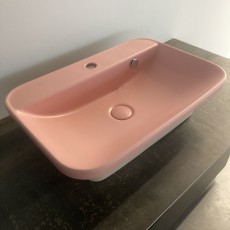 Hidra Gio umywalka blatowa z przelewem 60cm różowy mat / Pink Mat