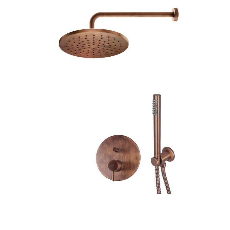 Paffoni Light bateria umywalkowa podtynkowa 2-otworowa 24,5 cm, miedź szczotkowana