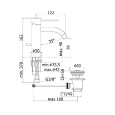 Paffoni Light bateria umywalkowa stojąca niska , miedź szczotkowana