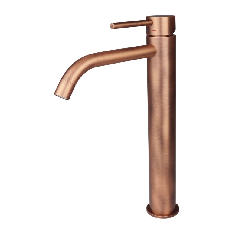 Paffoni Light bateria umywalkowa wysoka niska , miedź szczotkowana