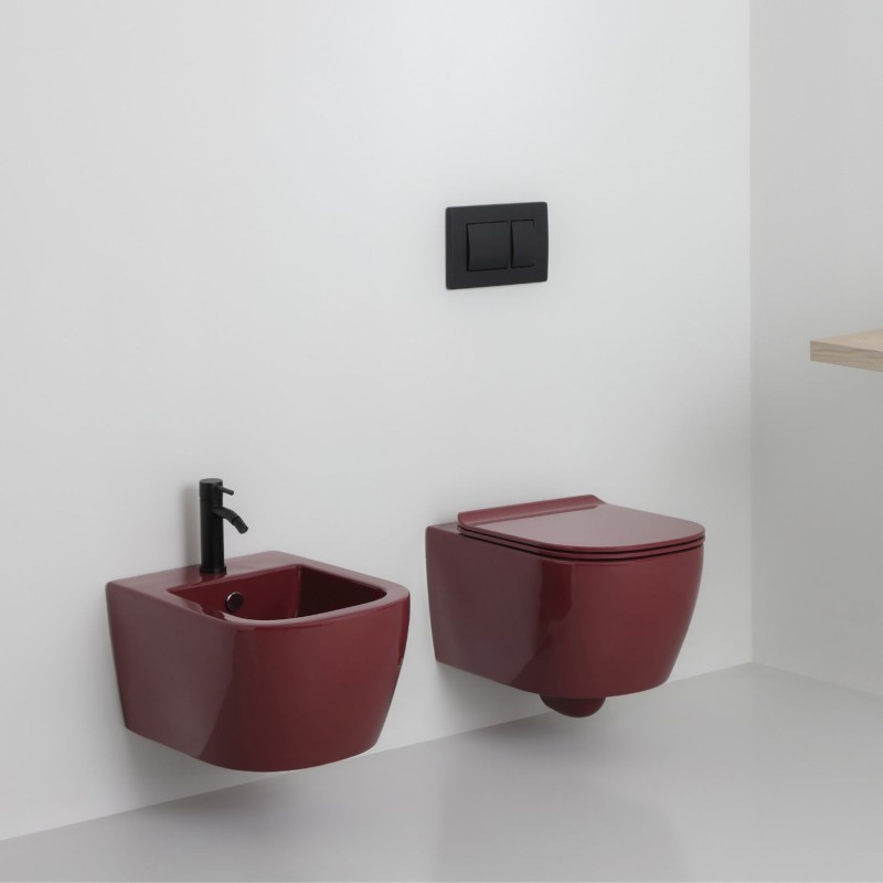 Hidra Faster miska wc wisząca bezrantowa shine red