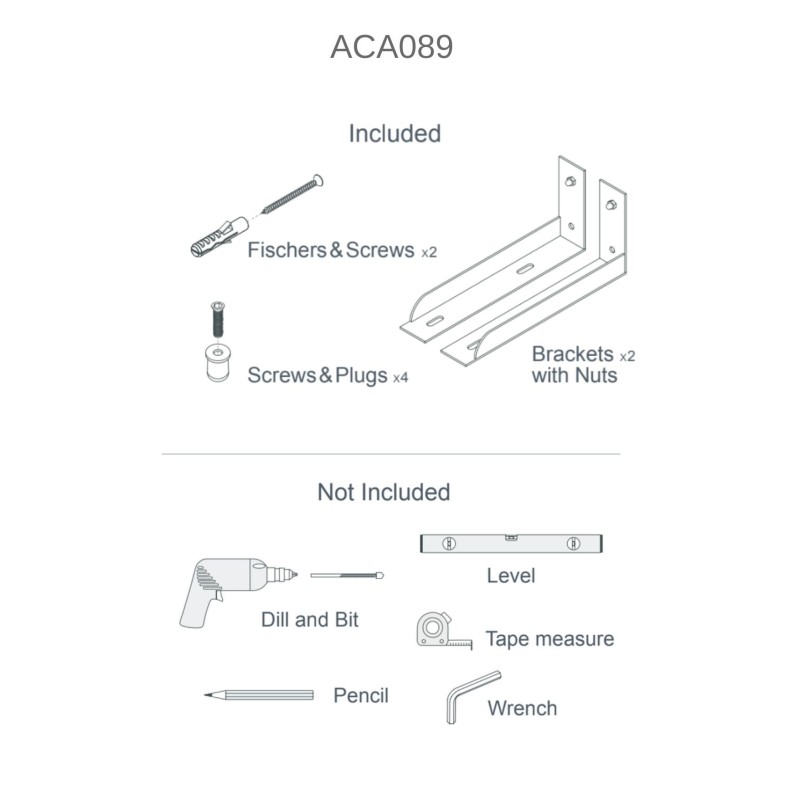 Artceram Brooklyn zestaw do montażu wiszącego do umywalki Brooklyn 90/65