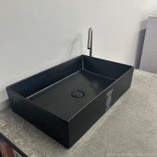 GSG Zenith 60 umywalka nablatowa 60x40 czarna mat ZELAVFS60 003