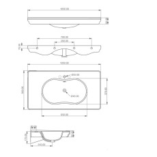 Time umywalka 105 rysunek techniczny