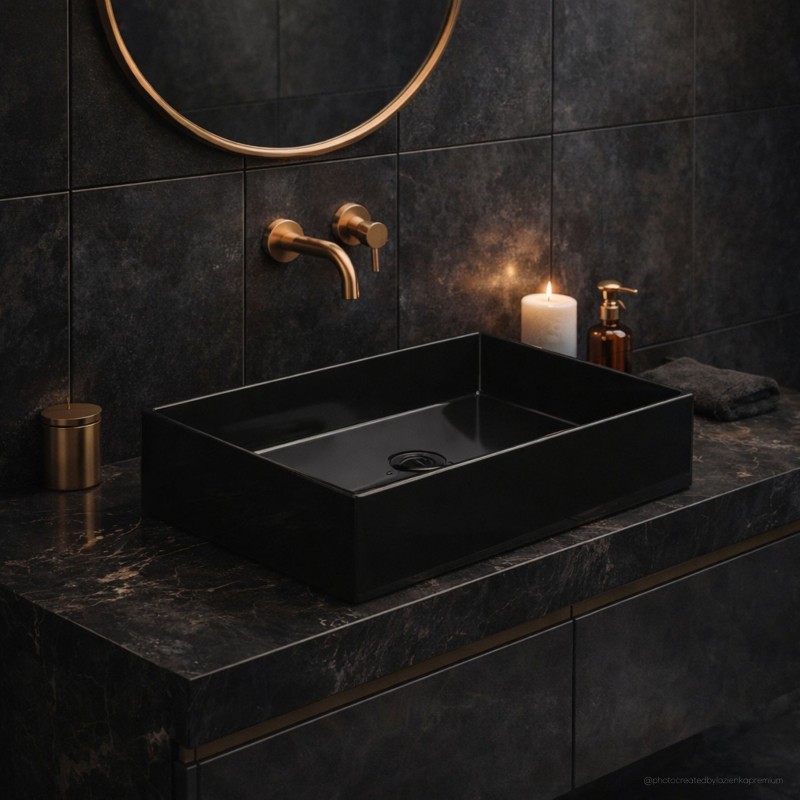 GSG Zenith 60 umywalka nablatowa 60x40 czarna