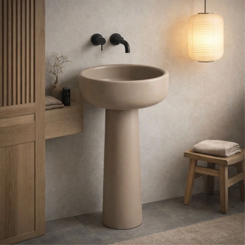 Flaminia Bonola umywalka stojaca na postumecie 46cm, argilla BN46A +BN50