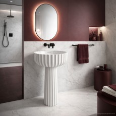 Flaminia Settecento umywalka 44 cm + postument biały połysk, SE44A+SECOL