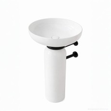 Artceram Jolie umywalka stojąca z czarnym dekoracyjnym ringiem JOL001 01 + JOC001 01 + ACA73 17