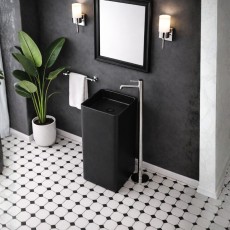 Flaminia Monowash umywalka stojąca przyścienna MW40P czarny połysk