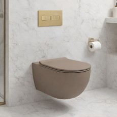 Flaminia App miska wc wisząca GoClean z deską Slim AP118G+QKCW09, fango mat