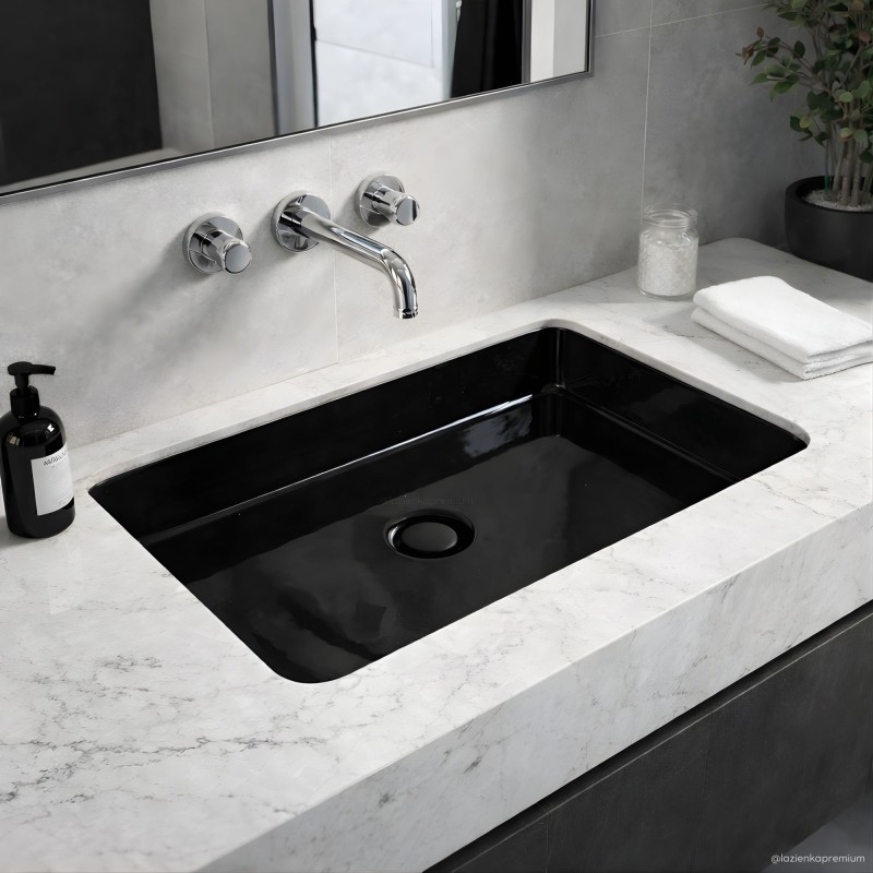 czarna umywalka podblatowa miniwash 60 ceramica flaminia