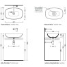 Flaminia Nudaslim 60 basin countertop VERDE GIADA ND60AVG - technical drawing