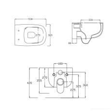 copy of Hidra Bounce wc wiszące wirowe spłukiwanie + deska wolnoopadająca biały połysk