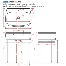Artceram Azuley umywalka 72cm biały połysk