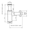 Ravani Millenium  syfon umywalkowy 250 mm chrom