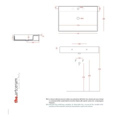 Artceram Scalino 75 umywalka biały połysk 75 x 48