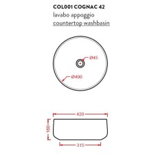 Artceram Cognac 42 umywalka nablatowa biały połysk