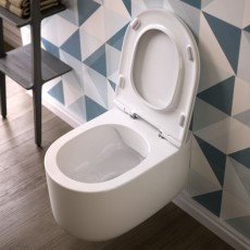 Hidra Gio Evo miska a wc podwieszana Rimless z deską wolnoopadająca biała