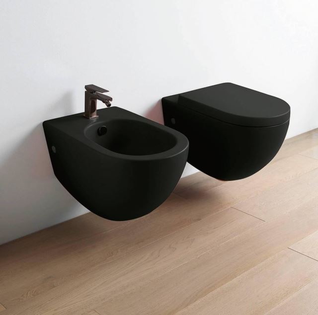 Cuvette WC monobloc à adosser céramique noire design FILE 2.0 Artceram