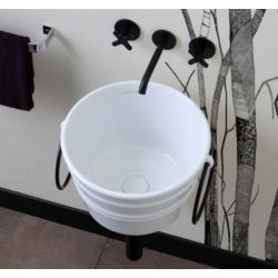 Horganica Bacile Midi umywalka biała + czarne relingi