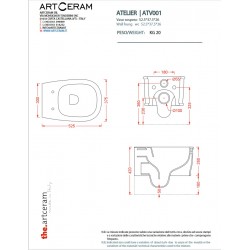 Artceram Atelier wc ATV001 technical drawing