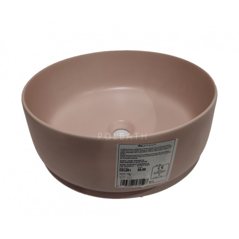 Artceram Cognac 42 countertop washbasin pink COL001 33