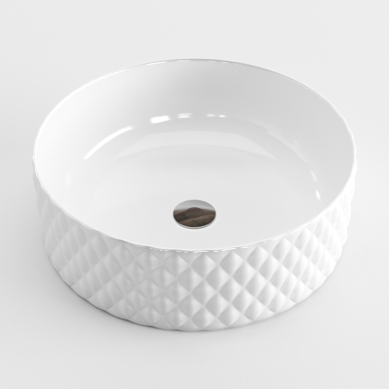 Artceram Rombo umywalka nablatowa 44cm biały połysk