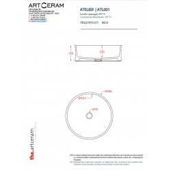 Artceram Atelier 44 countertop washbasin white mat ATL001