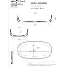 Artceram Cognac 68 umywalka rysunek techniczny
