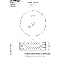 Artceram Rombo umywalka nablatowa 44cm biały połysk