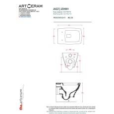 Artceram Jazz miska wc  rysunek techniczny