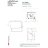 Artceram A16 bidet wiszacy ASB001  rysunek techniczny
